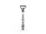 White gold Fancy Green Radiant  Solitaire Diamond Ring with Channel-Set Baguette Band and Four-Prong Setting_98