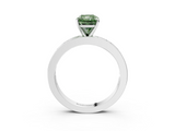 White gold Fancy Green Radiant  Solitaire Diamond Ring with Channel-Set Baguette Band and Four-Prong Setting_99