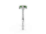 White gold Fancy Green Radiant  Solitaire Diamond Ring with Channel Set Band and Bezel Prong Setting_28