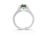 White gold Fancy Green Radiant  Solitaire Diamond Ring with Channel Set Band and Bezel Prong Setting_77