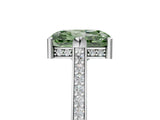 White gold Fancy Green Radiant  Solitaire Diamond Ring with Channel Set Band and Bezel Prong Setting_83