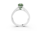 White gold Fancy Green Radiant  Solitaire Diamond Ring with Channel-Set Band and Four-Prong Setting_6