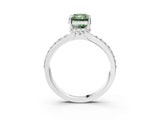 White gold Fancy Green Radiant  Solitaire Diamond Ring with Channel Set Band and Six-Prong Setting_51