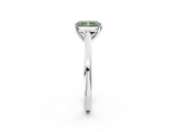 White gold Fancy Green Radiant  Solitaire Diamond Ring with Four-Prong Setting and Classic Band_5