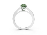 White gold Fancy Green Radiant  Solitaire Diamond Ring with Four-Prong Setting and Classic Band_6