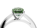 White gold Fancy Green Radiant  Solitaire Diamond Ring with Four-Prong Setting and Classic Band_7