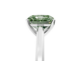 White gold Fancy Green Radiant  Solitaire Diamond Ring with Four-Prong Setting and Classic Band_8