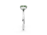 White gold Fancy Green Radiant  Solitaire Diamond Ring with Four-Prong Setting on a Plain Band_34
