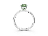 White gold Fancy Green Radiant  Solitaire Diamond Ring with Four-Prong Setting on a Plain Band_35