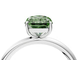 White gold Fancy Green Radiant  Solitaire Diamond Ring with Four-Prong Setting on a Plain Band_36