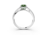 White gold Fancy Green Radiant  Solitaire Diamond Ring with Milgrain Pavé Band and Four-Prong Setting_34