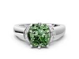White gold Fancy Green Radiant  Solitaire Diamond Ring with Pave Band and Six-Prong Setting_32