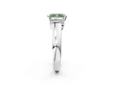 White gold Fancy Green Radiant  Solitaire Diamond Ring with Pave Band and Six-Prong Setting_34