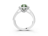 White gold Fancy Green Radiant  Solitaire Diamond Ring with Pave Band and Six-Prong Setting_35
