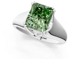 White gold Fancy Green Radiant  Solitaire Diamond Ring with Six-Prong Cathedral Setting_33