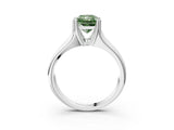 White gold Fancy Green Radiant  Solitaire Diamond Ring with Six-Prong Cathedral Setting_35
