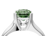 White gold Fancy Green Radiant  Solitaire Diamond Ring with Six-Prong Cathedral Setting_36
