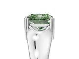 White gold Fancy Green Radiant  Solitaire Diamond Ring with Six-Prong Cathedral Setting_37