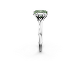 White gold Fancy Green Radiant  Solitaire Diamond Ring with Six-Prong Setting and Tapered Band_19