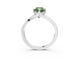 White gold Fancy Green Radiant  Solitaire Diamond Ring with Six-Prong Setting and Tapered Band_20