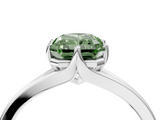 White gold Fancy Green Radiant  Solitaire Diamond Ring with Six-Prong Setting and Tapered Band_21