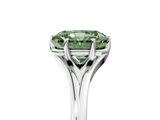 White gold Fancy Green Radiant  Solitaire Diamond Ring with Six-Prong Setting and Tapered Band_22