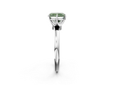 White gold Fancy Green Radiant  Solitaire Diamond Ring with Six-Prong Setting on a Classic Band_5