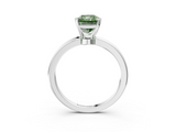 White gold Fancy Green Radiant  Solitaire Diamond Ring with Six-Prong Setting on a Classic Band_6
