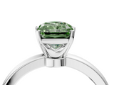 White gold Fancy Green Radiant  Solitaire Diamond Ring with Six-Prong Setting on a Classic Band_7