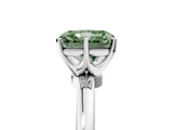 White gold Fancy Green Radiant  Solitaire Diamond Ring with Six-Prong Setting on a Classic Band_8
