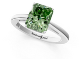 White gold Fancy Green Radiant  Solitaire Diamond Ring with Split Shank and Four-Prong Setting_21