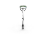 White gold Fancy Green Radiant  Solitaire Diamond Ring with Split Shank and Four-Prong Setting_22