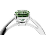 White gold Fancy Green Radiant  Solitaire Diamond Ring with Split Shank and Four-Prong Setting_24
