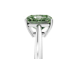 White gold Fancy Green Radiant  Solitaire Diamond Ring with Split Shank and Four-Prong Setting_29