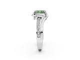 White gold Fancy Green Radiant  Solitaire Diamond Ring with Split Shank and Prong Setting_43