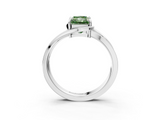 White gold Fancy Green Radiant  Solitaire Diamond Ring with Split Shank and Prong Setting_44