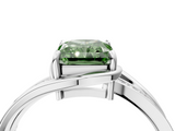 White gold Fancy Green Radiant  Solitaire Diamond Ring with Split Shank and Prong Setting_45