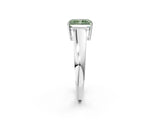 White gold Fancy Green Radiant  Solitaire Diamond Ring with Tapered Band and Four-Prong Setting_51