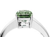 White gold Fancy Green Radiant  Solitaire Diamond Ring with Tapered Band and Four-Prong Setting_53