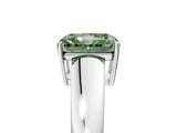 White gold Fancy Green Radiant  Solitaire Diamond Ring with Tapered Band and Four-Prong Setting_54