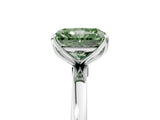 White gold Fancy Green Radiant  Solitaire Diamond Ring with Thin Band and Four-Prong Setting_41