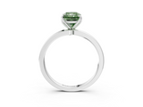 White gold Fancy Green Radiant  Solitaire Diamond Ring with Thin Band and Four-Prong Setting_6