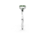 White gold Fancy Green Radiant  Solitaire Diamond Ring with Thin Band and Four-Prong Setting_74