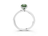 White gold Fancy Green Radiant  Solitaire Diamond Ring with Thin Band and Four-Prong Setting_75