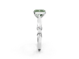 White gold Fancy Green Radiant  Solitaire Diamond Twisted Band with Four-Prong Setting_37