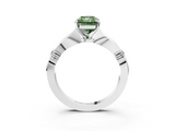 White gold Fancy Green Radiant  Solitaire Diamond Twisted Band with Four-Prong Setting_40