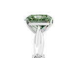White gold Fancy Green Radiant  Solitaire Diamond Twisted Band with Four-Prong Setting_41