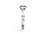 White gold Fancy Green Radiant  Solitaire Diamond Twisted Band with Four-Prong Setting_44
