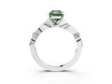 White gold Fancy Green Radiant  Solitaire Diamond Twisted Band with Four-Prong Setting_45