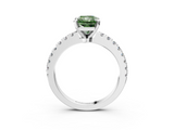White gold Fancy Green Radiant  Solitaire Diamond with Pavé Band and Four-Prong Setting_49